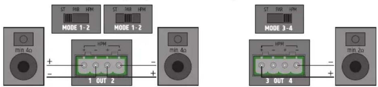 LD Systems AMP 405 - CONEXIONES DEL BLOQUE DE TERMINALES - 2