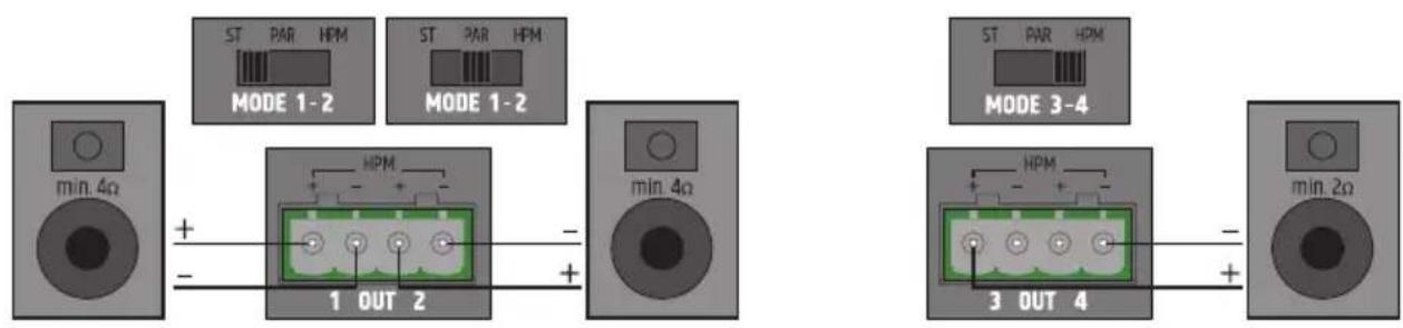LD Systems AMP 405 - COLLEGAMENTI DELLA MORSETTIERA - 2