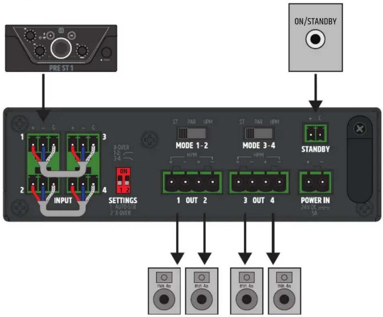 LD Systems AMP 405 - TERMINAL BLOCK CONNECTIONS - 7