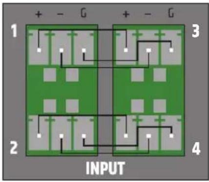 LD Systems AMP 405 - Kabel połączeniowy dla INPUT 1 → 3 i INPUT 2 → 4 - 1