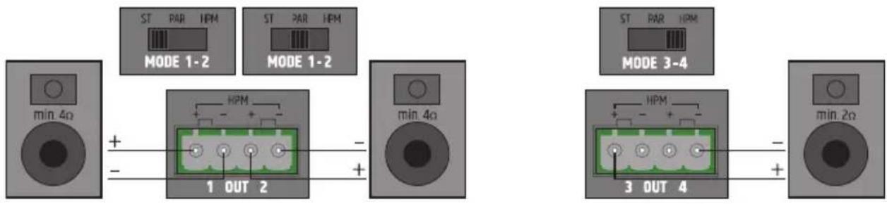 LD Systems AMP 405 - TERMINAL BLOCK CONNECTIONS - 2