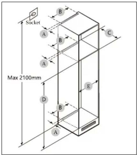 CANDY CML5518EVWL - Cabinet dimension - 1