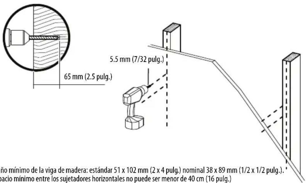 Best Buy BE-TVLTLC - PASO 5: Opción 1: Instalación en una pared con viga de madera - 4