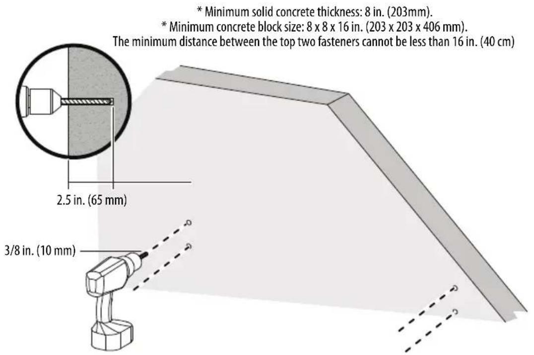 Best Buy BE-TVLTLC - STEP 5 - Option 2: Install on a solid concrete or concrete block wall - 3