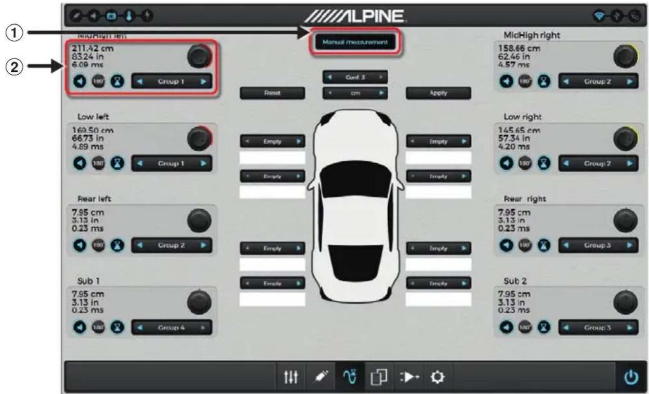 ALPINE PDP-E800DSP - Onglet de correction temporelle - 1