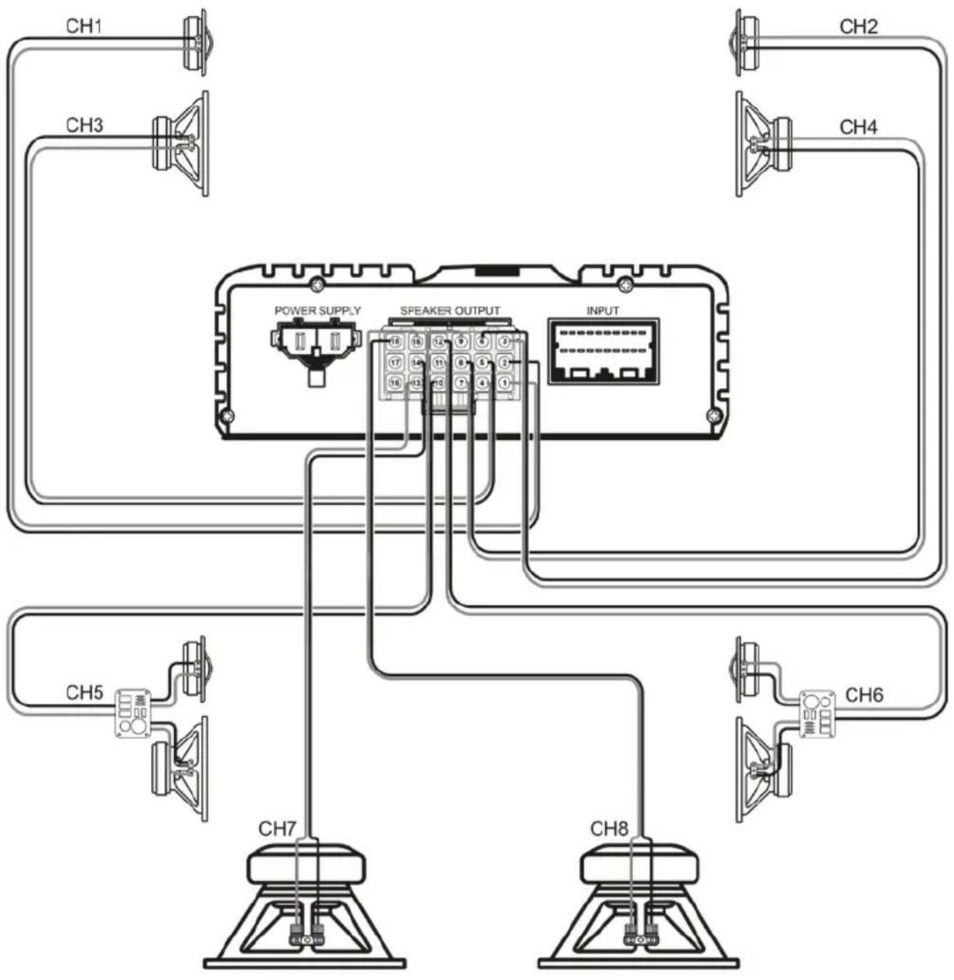 ALPINE PDP-E800DSP - Système avant à 3 voies + central + subwoofer - 3