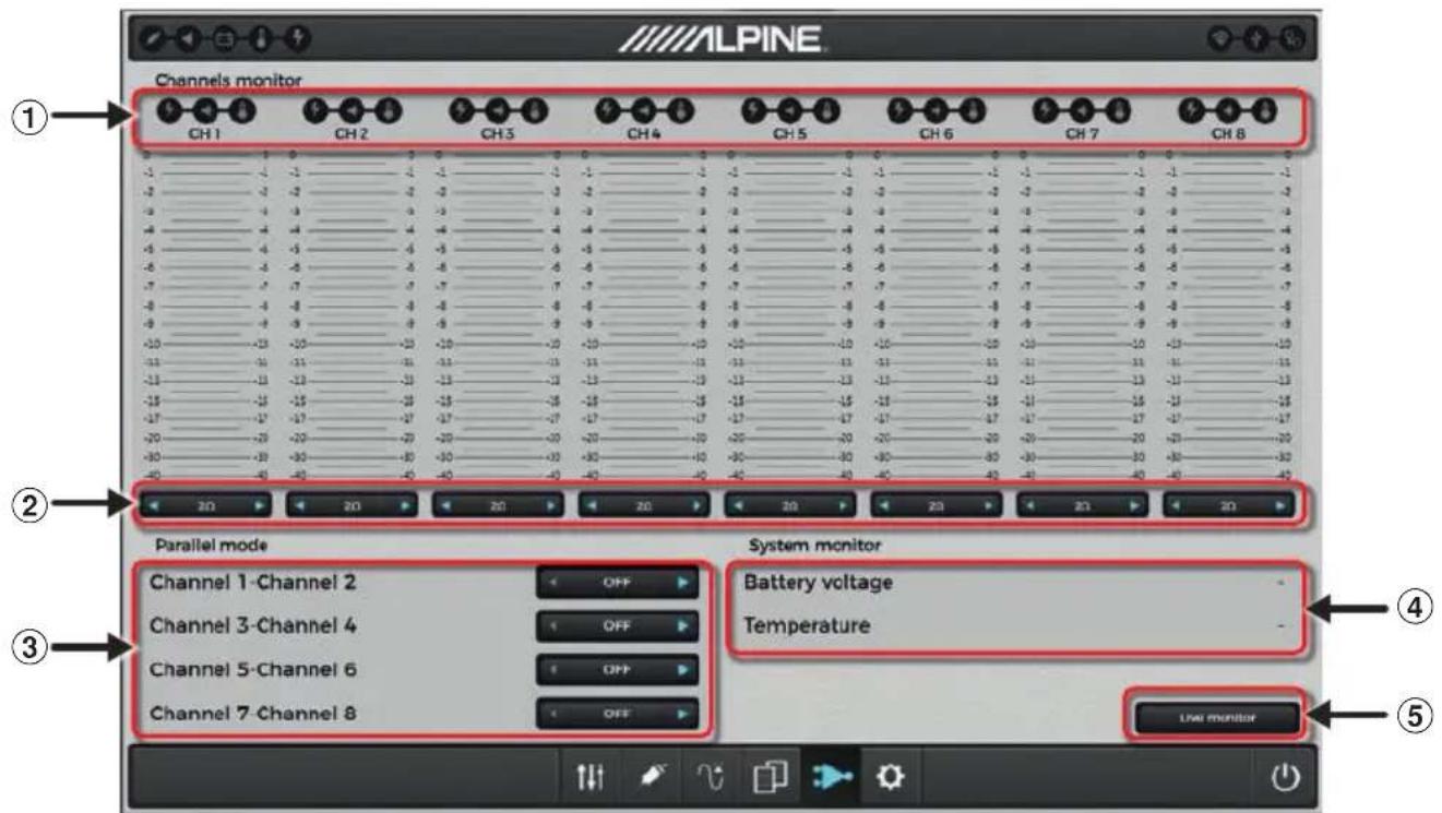 ALPINE PDP-E800DSP - Onglet de réglage de l'amplificateur - 1