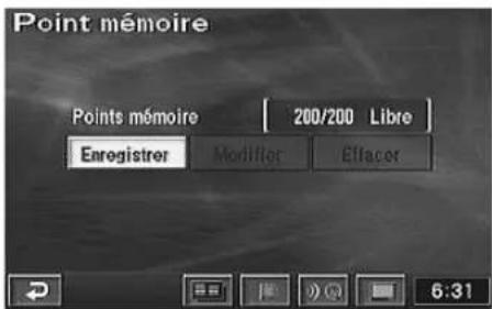 Point mémoire Points mémoire 200/200 Libre Enregistrer Modifier Eftacer 6:31