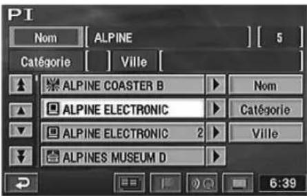 PI Nom ALPINE [5] Catégorie Ville ALPINE COASTER B Nom ALPINE ELECTRONIC Catégorie ALPINE ELECTRONIC 2 Ville ALPINES MUSEUM D 6:39