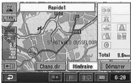 Rapido1 B42 B44 STADTVACO DÜSSELDOR 9.6 km 20 min Chang.dir Itinéraire Démarrer Total 9,6km