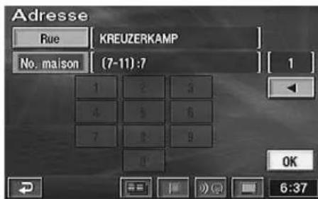 Adresse Rue [KREUZERKAMP] No. maison (7-11):7 1 2 3 4 5 6 7 8 9 OK 6:37