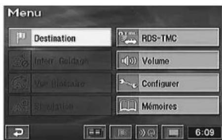 ALPINE NVD-Z003 - Assurez-vous que l'élément souhaité est en surbrillance dans le menu principal, puis appuyez sur la touche ENTER au centre de la touche multidirectionnelle pour activer la sélection. - 1