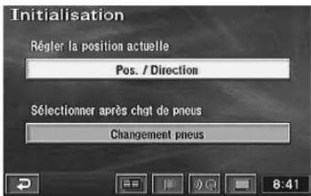 Initialisation Régler la position actuelle Pos. / Direction Sélectionner après chgt de pneus Changement pneus 8-41