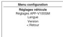 ALPINE APF-V100GM - MENU CONFIGURATION - 1