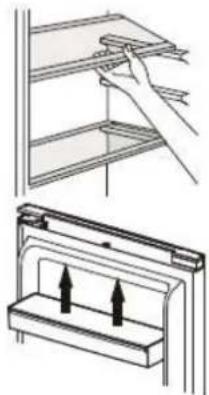 BRANDT BFD6542NX - Positioning the small door trays - 1