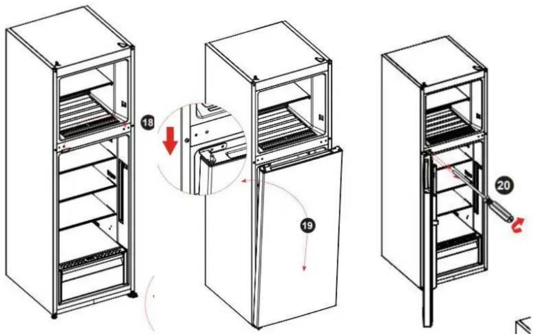 BRANDT BFD6542NX - Reversing the opening direction of the doors - 11