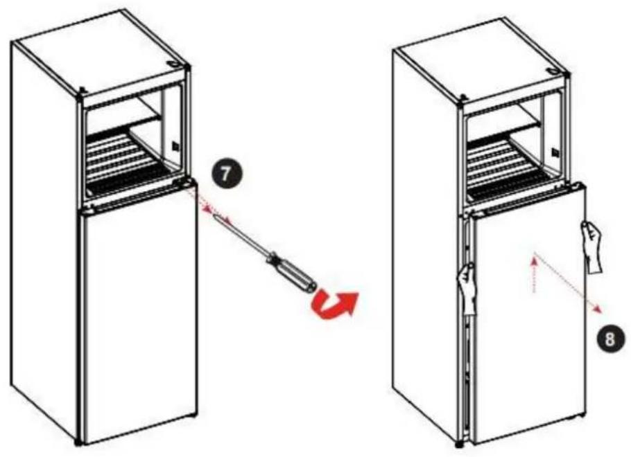 BRANDT BFD6542NX - Inversion du sens d'ouverture des portes - 4