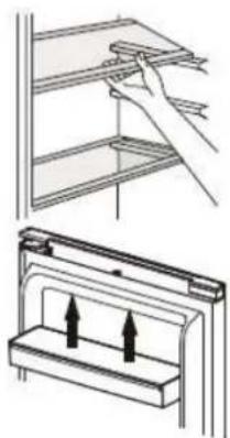 BRANDT BFD6542NW - Positioning the small door trays - 1