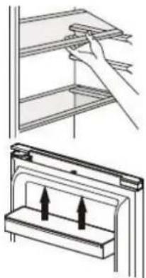 BRANDT BFD6510EW - Positioning the small door trays - 1