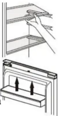 BRANDT BFD6510EW - Positionnement des balconnets de porte - 1