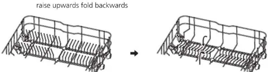 BRANDT BDF424VDX - Folding back the rack shelves - 1