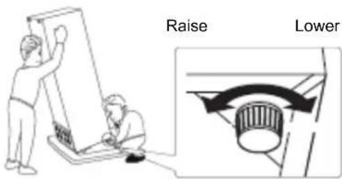 BRANDT BFD6510SW - Procedure for adjusting the feet at the front of the product - 1