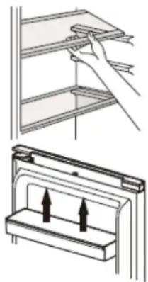 BRANDT BFD6510SW - Positioning the small door trays - 1