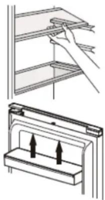 BRANDT BFC2062NX - Positionnement des balconnets de porte - 1