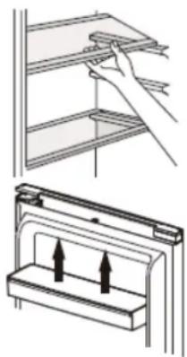 BRANDT BFC2062NX - Positioning the small door trays - 1