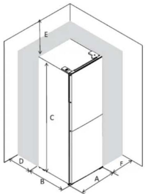 BRANDT BFC8050SX - Space required - 1