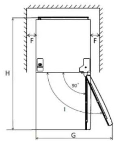 BRANDT BFC8562NX - Space required - 2