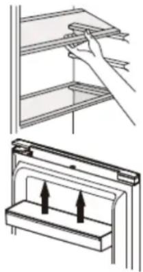 BRANDT BFC8570NX - Positionnement des balconnets de porte - 1