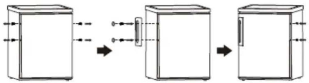 BRANDT BFC8600NX - Installation de la poignée de porte extérieure (s'il y en a une) - 1