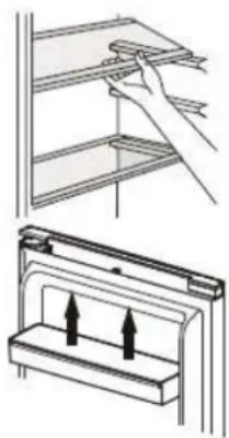 BRANDT BFC8512NX - Positionnement des balconnets de porte - 1