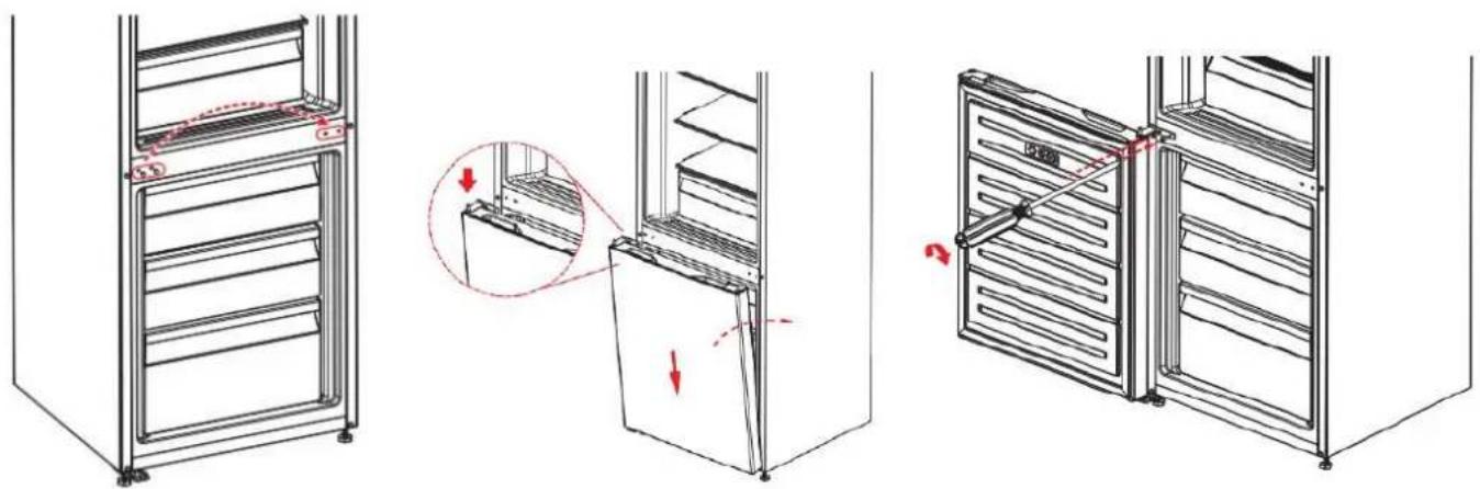 BRANDT BFC8512NX - Αντιστρέψτε την κατεύθυνση ανοίγματος της πόρτας - 8