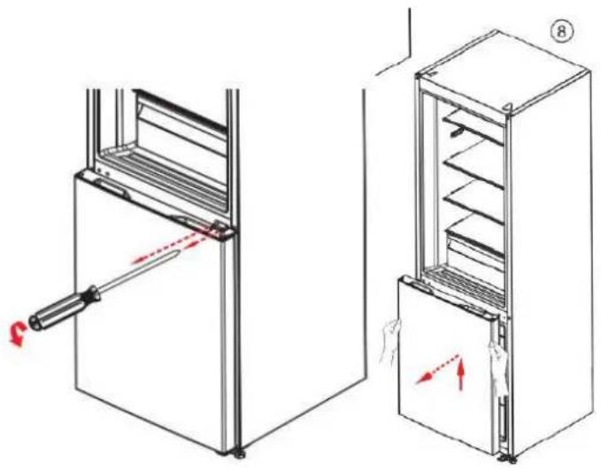 BRANDT BFC8512NX - Inversión del sentido de apertura de las puertas - 4