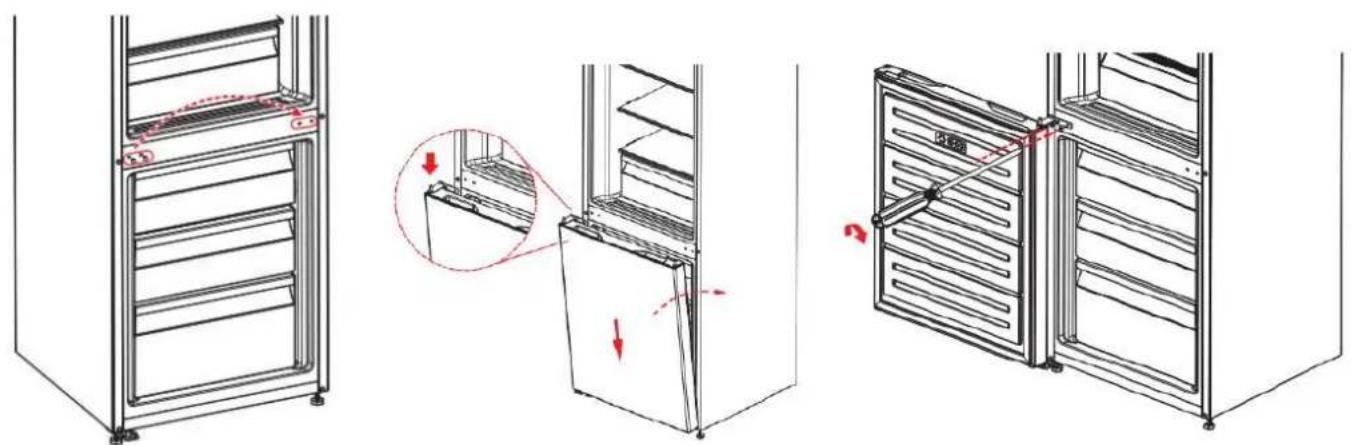 BRANDT BFC8512NX - Reverse the direction of opening of the doors - 10