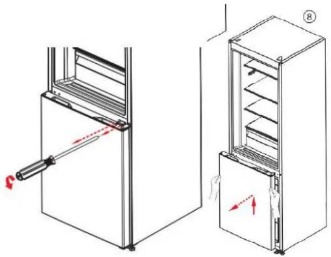 BRANDT BFC8512NX - Reverse the direction of opening of the doors - 4