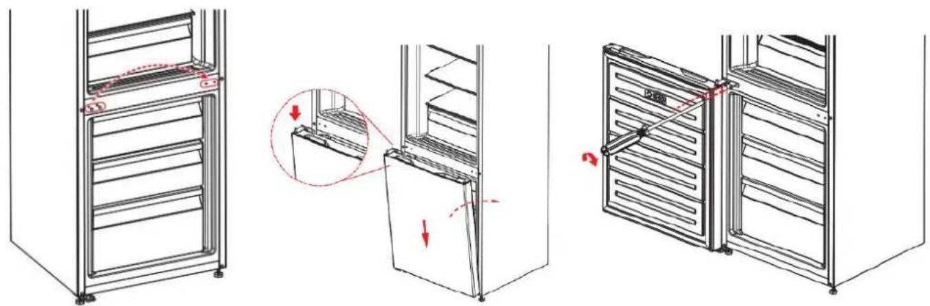 BRANDT BFC8512NX - Inversión del sentido de apertura de las puertas - 8