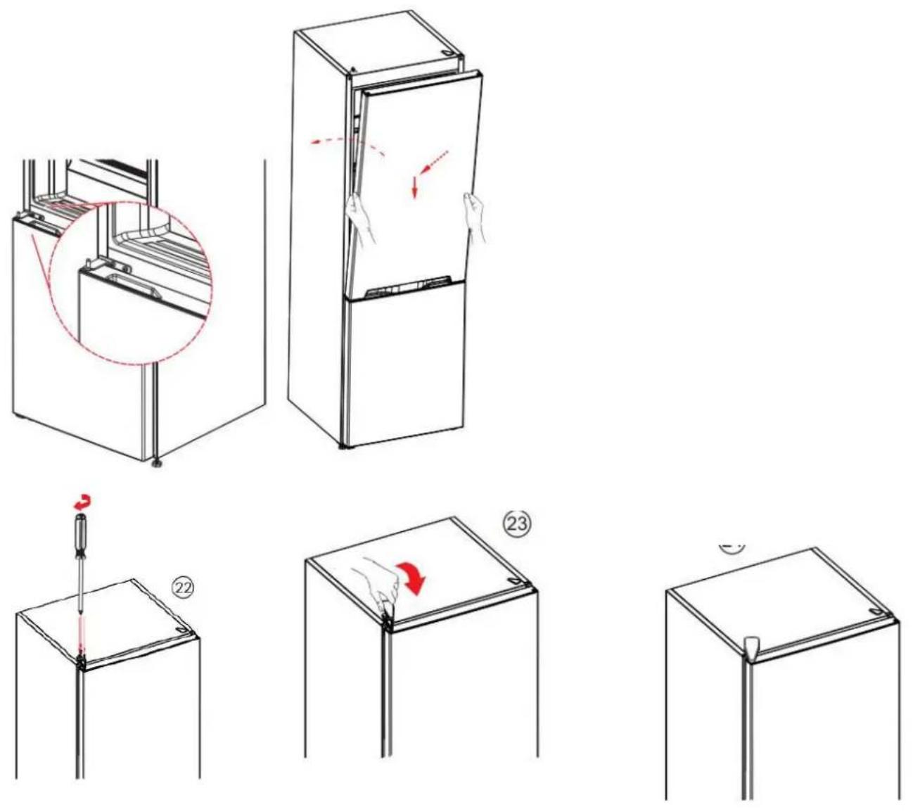 BRANDT BFC8512NX - Reverse the direction of opening of the doors - 11