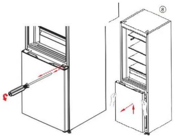 BRANDT BFC8512NW - Αντιστρέψτε την κατεύθυνση ανοίγματος της πόρτας - 4