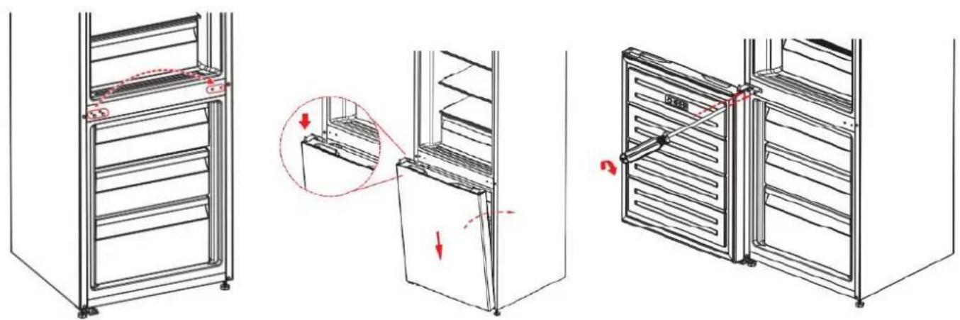 BRANDT BFC8512NW - Inverser le sens d'ouverture des portes - 8