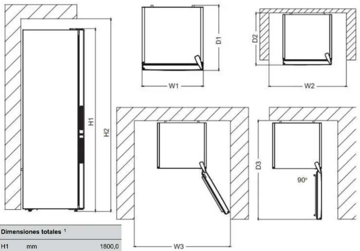 BRANDT BFC8512NW - Espacio mínimo necesario - 1