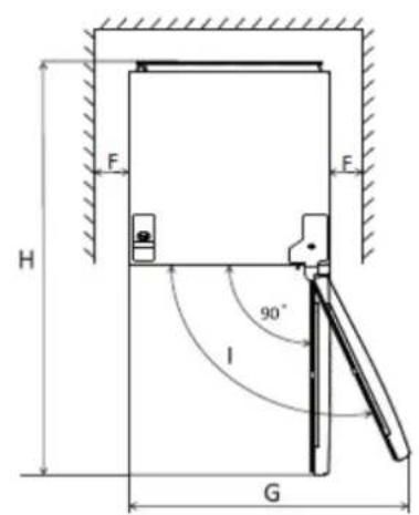 BRANDT BFC8027SW - Space required - 2