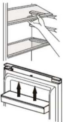 BRANDT BFC8027SW - Positioning the small door trays - 1