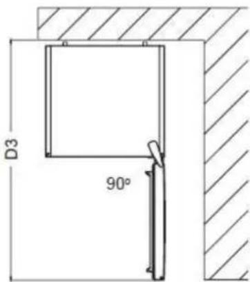 BRANDT BFC8052SW - Space required - 5