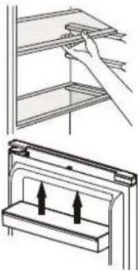 BRANDT BFC8052SW - Positionnement des balconnets de porte - 1