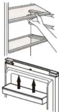 BRANDT BFC6510SW - Positioning the small door trays - 1