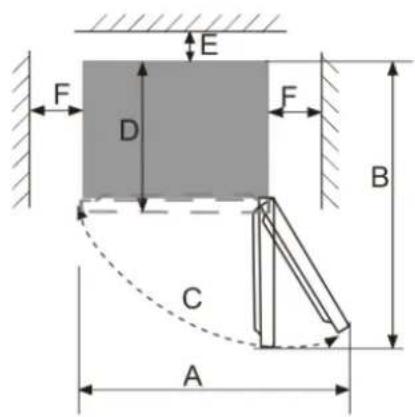 BRANDT BFC6510SW - Space required - 2