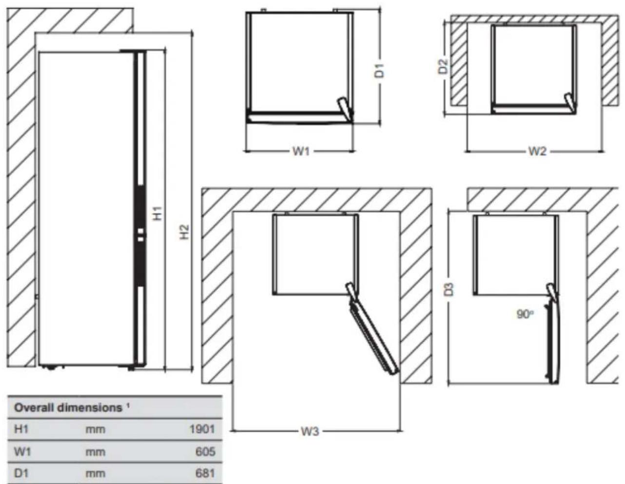 BRANDT BVC8661NA - Space required - 1